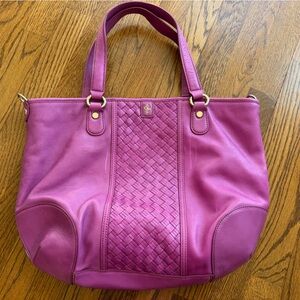 Cole Haan Leather pinkish/purplish Tote. (Missing cross body strap)